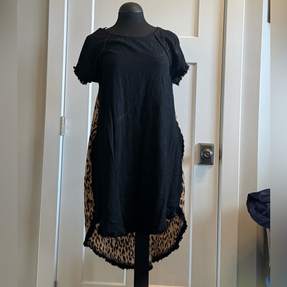 Umgee Leopard Print Dress in Tan and Black